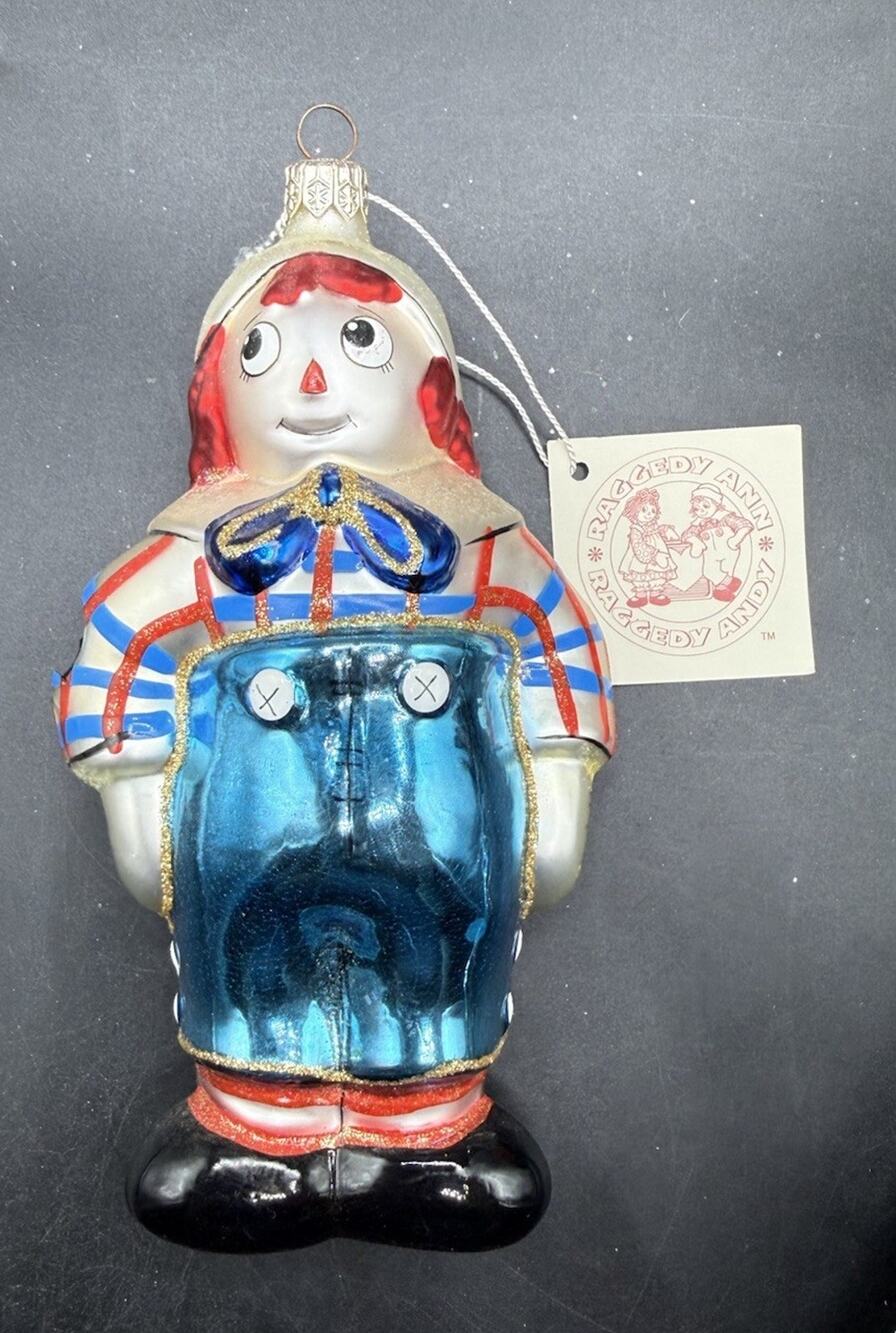 Kurt S Adler Polonaise Collection Raggedy Andy Blown Glass Ornament *DAMAGED! S1
